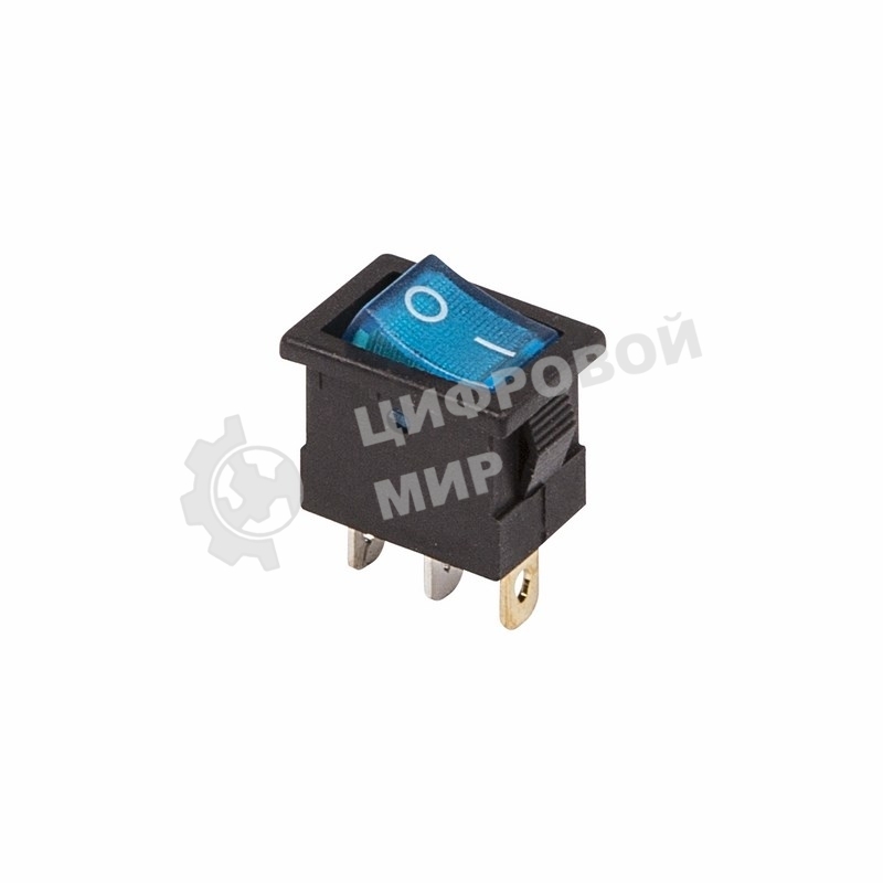 Выключатель клавишный Rexant 12V 15А (3с) ON-OFF синий с подсветкой Mini