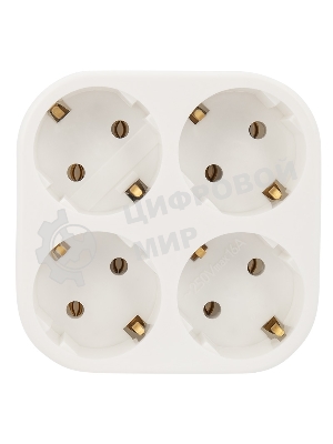 Четверник электрический Rexant 16 А с заземлением белый