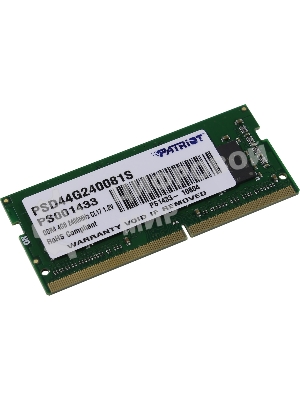 Оперативная память Patriot Signature, DDR4, 4GB (1x4 GB), 2400 MHz, CL17, SO-DIMM