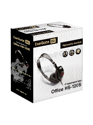 Гарнитура Exegate HS-120S чёрный, проводная, 2 x mini jack 3.5 мм, подвижный микрофон