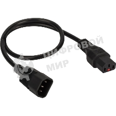 Шнур питания с блокировкой C13-C14, 3х0.75, 220В, 10А, черный, 2 метра