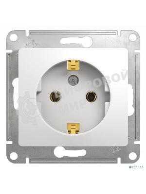 Механизм розетки 1-м СП Glossa 16А с заземл. бел. SchE GSL000143