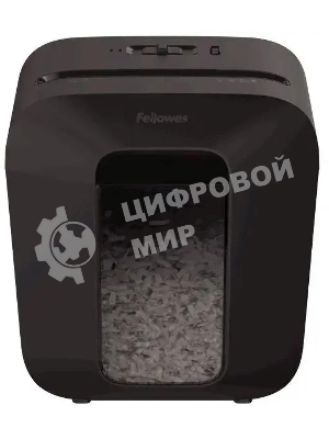 Шредер Fellowes PowerShred LX25 черный (секр.P-4)/перекрестный/6лист./11.5лтр./скрепки/скобы/пл.карты