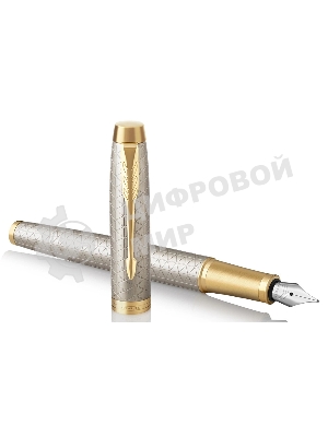 Ручка перьевая Parker IM Premium F323 (CW1931684) Grey GT, F, сталь нержавеющая, подарочная коробка