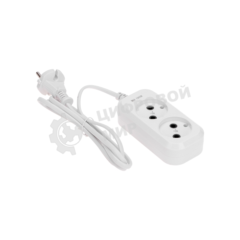 Удлинитель PROconnect 2 гнезда, 1,5 м, 2х0,75 мм², б/з, белый