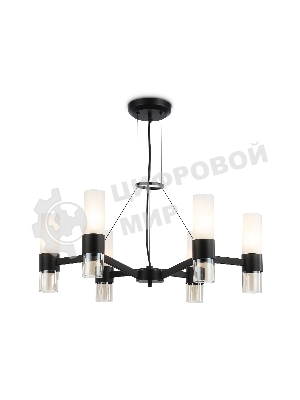 Люстра Ambrella light LH55104/6 BK/FR/TI черный/белый матовый/янтарь E14*6 max 40W D650*1080
