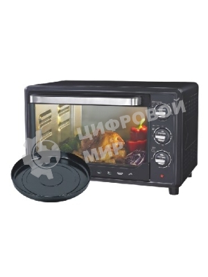 Мини-печь Sakura SA-7001BP 35л, духовка 1600 Вт,, механ.управление, 3 режима работы духовки (верх, низ, верх+низ), таймер на 60 минут, регулировка температуры духовки, комплектация - металлическая решетка, противень, круглая форма для выпечки (230х50 мм), ухват. : черный.