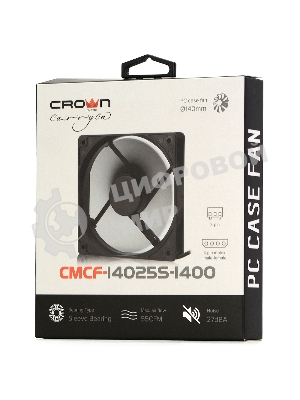 Вентилятор для корпуса Crown CMCF-14025S-1400 черный, 140 мм, 1200 об/мин, 27 дБ, 3 pin