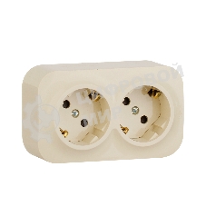 Блок розеток Quteo с предварительным подключением 2x2К+З со шторками, 16A, 250 В, IP 20, Слон. кость