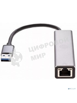 Переходник VCOM USB 3.0 -->RJ-45 1000Mbps+3 USB3.0, Aluminum Shell, 0.2м DH312A