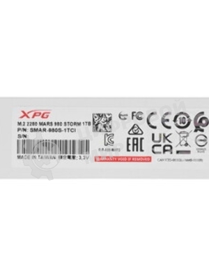 Накопитель SSD ADATA XPG MARS 980 STORM, 1000Gb, M.2(22x80мм), NVMe, PCIe 5.0 x4, 3D NAND, R/W 14000/10000Mb/s, IOPs 1 600 000/1 650 000, TbW 740, DWPD 0.4, with Heat Sink (5 лет)