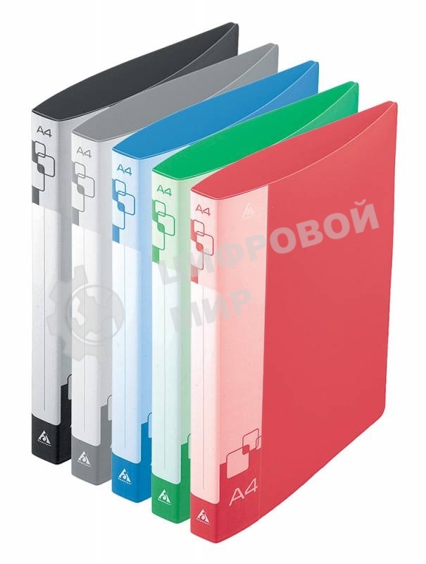 Папка на 4-х D-кольцах Бюрократ -0840/4DBLU A4 пластик 0.8мм кор.40мм внут.и торц.карм синий