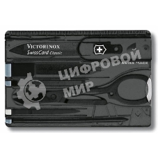 Швейцарская карта Victorinox SwissCard Classic (0.7133.T3) черный полупрозрачный коробка подарочная