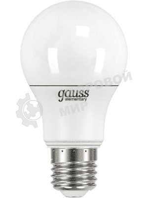 Лампа светодиодная Gauss Elementary 7Вт цок.:E27 груша 220B 3000K св.свеч.бел.теп. A60 (упак.:10шт)