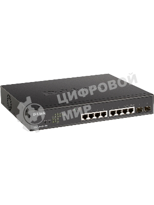 Коммутатор D-Link DGS-1100-10MPPV2/A3A, L2 Smart Switch with 8 10/100/1000Base-T ports and 2 1000Base-X SFP ports (6 PoE ports 802.3af/802.3at (30 W), 2 ports 802.3af/802.3at/802.3bt (90W), PoE Budget 242 W).8K