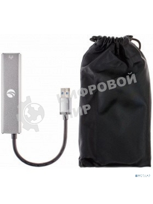 Переходник VCOM USB 3.0 -->RJ-45 1000Mbps+3 USB3.0, Aluminum Shell, 0.2м DH312A