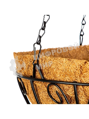 Кашпо подвесное с декором Palisad с кокосовой корзиной, диаметр, 30 см