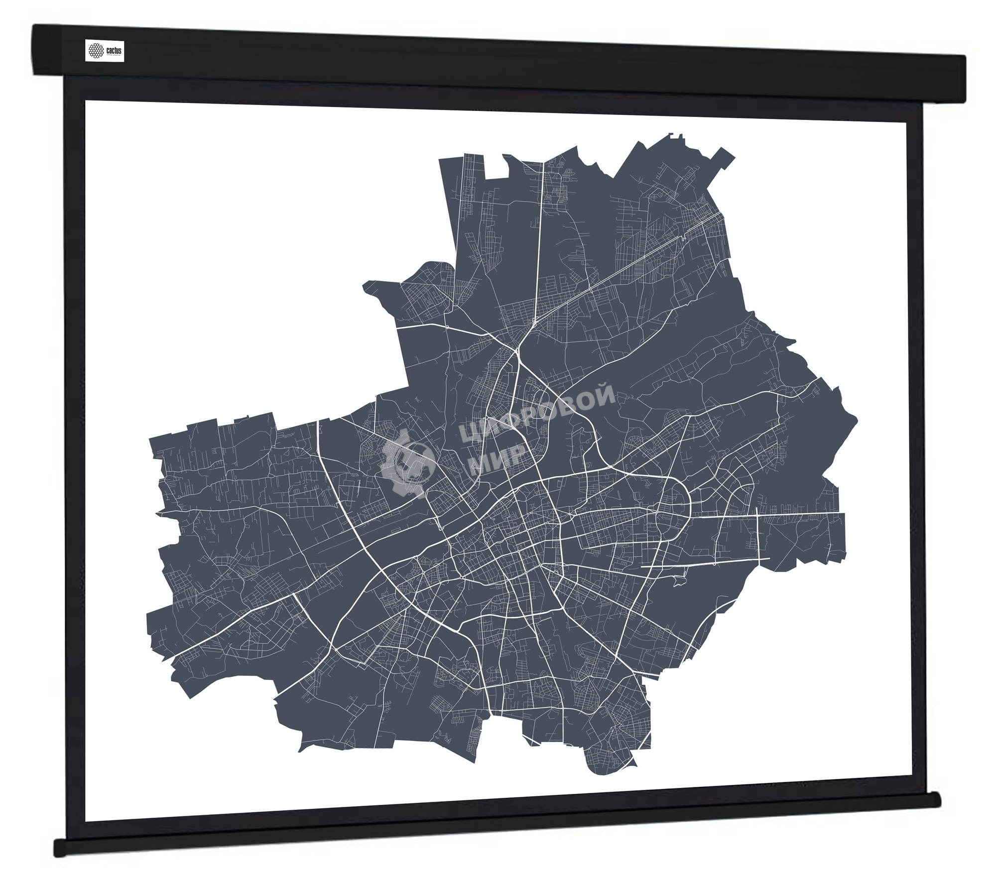 Экран Cactus 152x203см Wallscreen CS-PSW-152X203-BK 4:3 настенно-потолочный рулонный черный