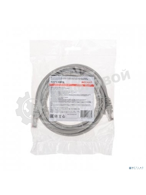 Патч-корд U/UTP Rexant cat.6, RJ45-RJ45, неэкранированный, 26AWG, LSZH, серый, 3 м