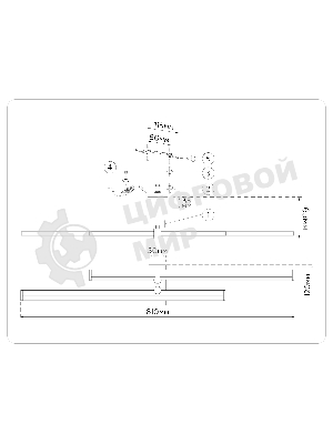 Настенный светодиодный светильник Ambrella light FL6161 WH белый 28W 3000K-6400K 810*120*65