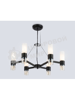 Люстра Ambrella light LH55104/6 BK/FR/TI черный/белый матовый/янтарь E14*6 max 40W D650*1080