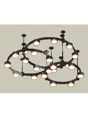 Светильник Ambrella light XR92222100/22 SBK/PPG/PYG черный песок/золото розовое полированное/золото желтое полированное GX53