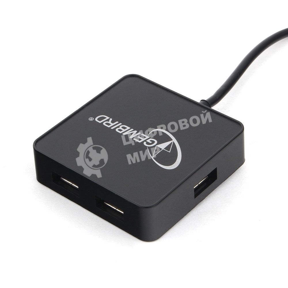 Концентратор USB 2.0 Gembird UHB-242, 4 порта, блистер, черный