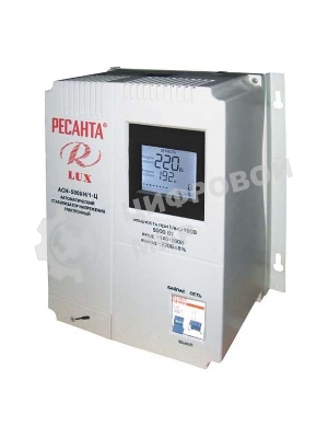 Стабилизаторы напряжения Ресанта АСН-5 000 Н/1-Ц 63/6/16 Стабилизатор Lux 220В±8%, Габариты 260х155х310, Вес 8кг