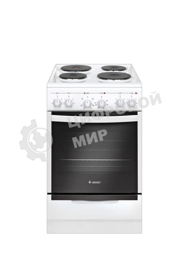 Плита электрическая Gefest 5140-02 белый, конфорок 4 электрических, духовка 55 л, 50 см x 85 см x 58.5 см