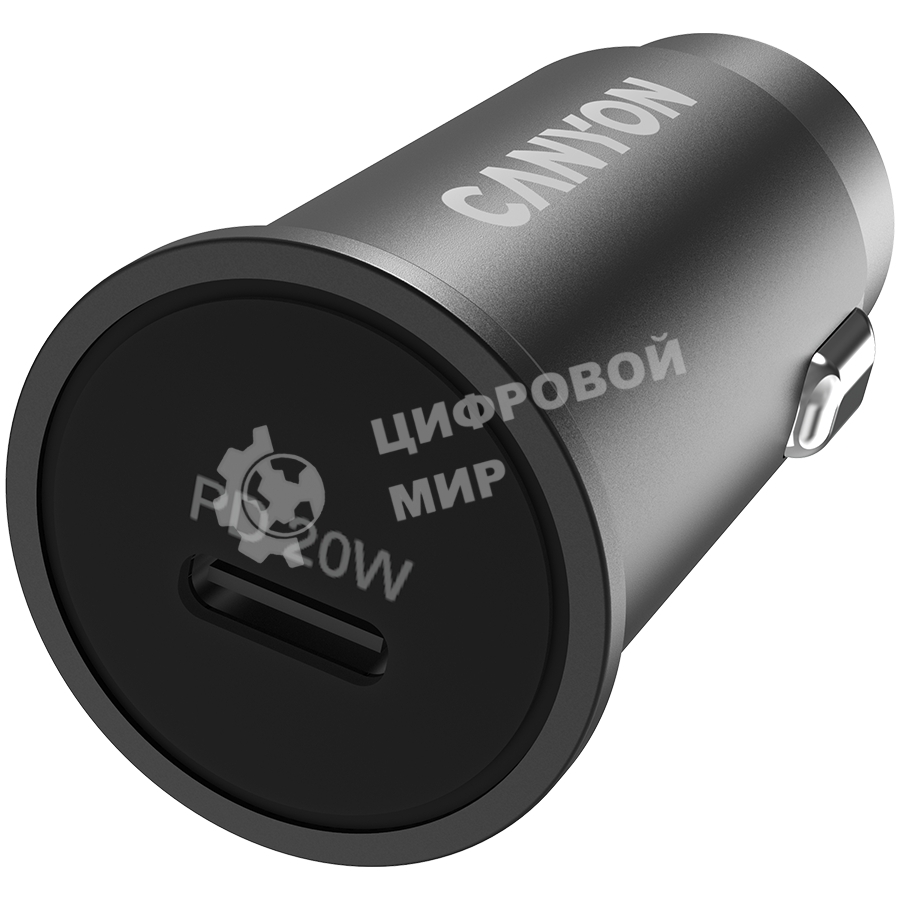 Автомобильный адаптер Canyon, PD 20W Pocket size car charger, input: DC12V-24V, output: PD20W, support iPhone12 PD fast charging, Compliant with CE RoHs, Size: 50.6x23.4x23.4, 18g, черный
