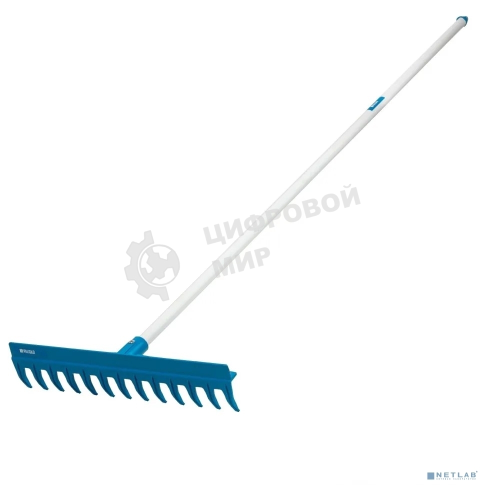 Грабли пластиковые Palisad LUXE 430 мм, 13 прямых зубьев, усиленные, металлический черенок