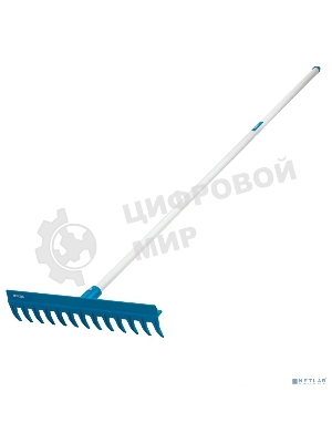 Грабли пластиковые Palisad LUXE 430 мм, 13 прямых зубьев, усиленные, металлический черенок