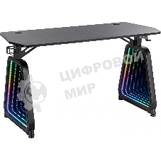 Стол игровой Cactus CS-GMD-BK-RGb столешница МДФ, черный каркас черный 136x60x75 см