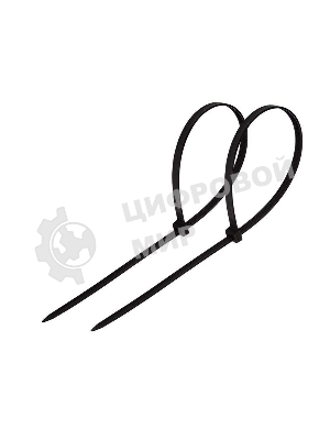 Хомут-стяжка кабельная нейлоновая Rexant 300 x 4,8 мм, черная, упаковка 100 шт.