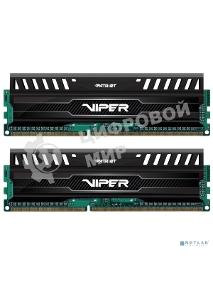 Оперативная память Patriot Viper 3, DDR3, 16GB (2x8 GB), 1600 MHz, CL9, DIMM, радиатор, черный