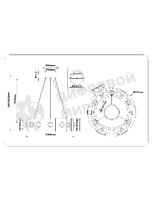 Светильник Ambrella light LH31024 GR/SM серый/дымчатый 56W 3000K D570*150