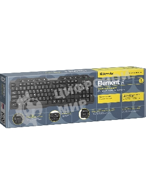 Клавиатура беспроводная Defender Element HB-195 RU USB черный