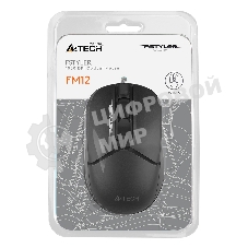 Мышь проводная A4Tech Fstyler FM12S черный, 1200 dpi, USB, кнопки - 3