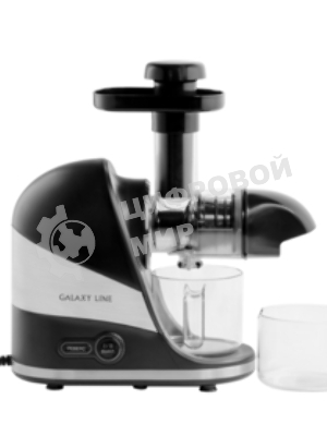 Соковыжималка Galaxy Line GL 0817 чёрный, шнековая горизонтальная, 200 Вт, 500 мл, электронное, реверс