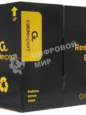Кабель Cablexpert, UTP5e, 4 пары, 0.48 мм, CCA, однож., 305 м, серый