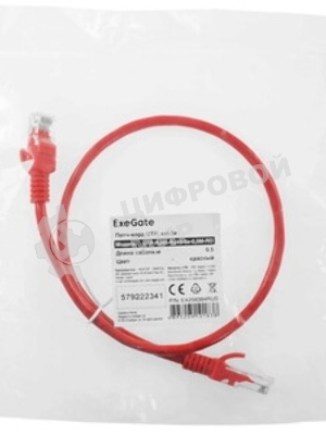 Патч-корд ExeGate UTP-RJ45-RJ45-5e-5M-RD, UTP, cat.5e, 5м, красный
