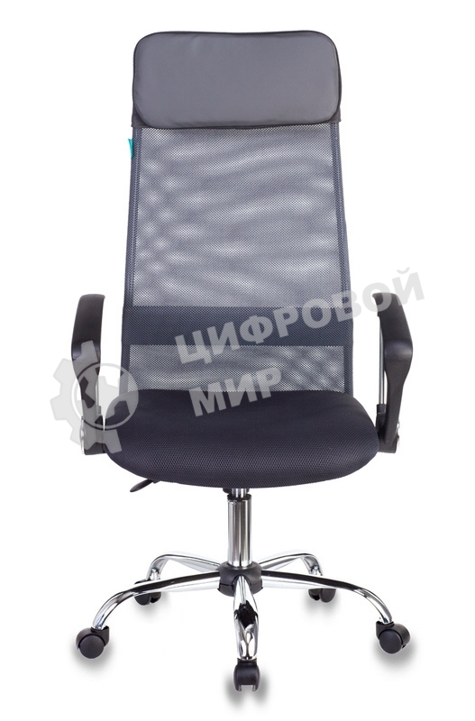 Кресло руководителя Бюрократ KB-6N/SL/DG/TW-12 серый TW-04 TW-12 сетка крестовина хром
