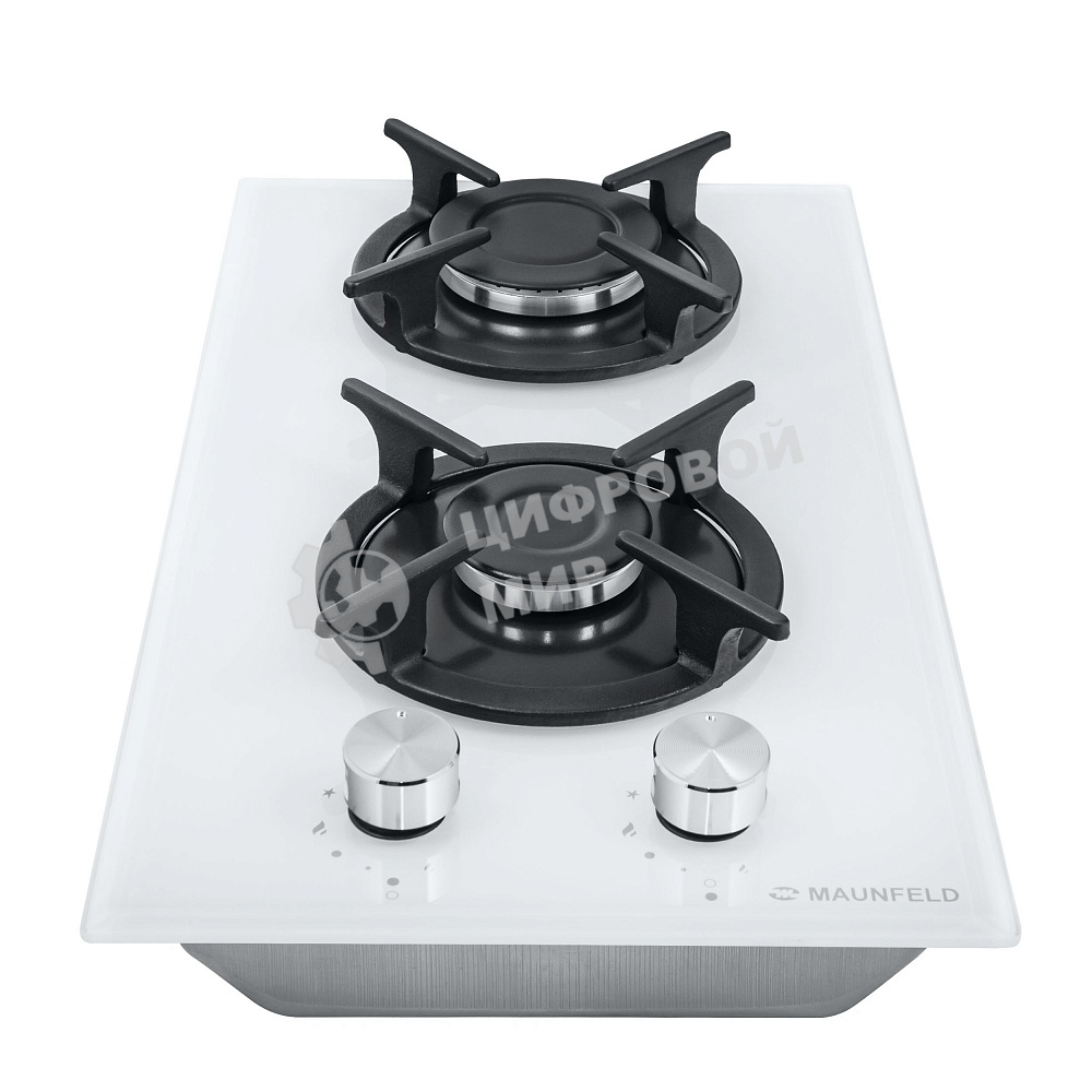 Газовая варочная панель Maunfeld EGHG.32.1CW/G, 2 конфорки, закаленное стекло, белый