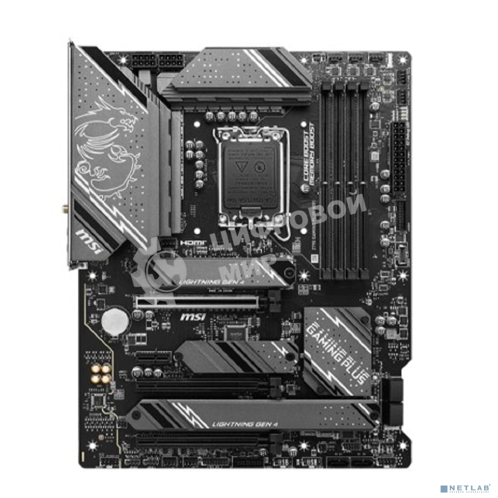 Материнская плата MSI Z790 GAMING PLUS WIFI, LGA 1700, 4xDDR5, 1xPCIe 5.0 x16, 1xPCIe 4.0 x16, 4xM.2, 6xSATA, 1xHDMI, 1xDP, 2.5 Gigabit Ethernet, 7.1 аудио, ATX