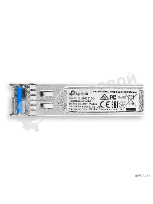 Модуль TP-Link SFP 1000Base-BX WDM Bi-Directional SFP module, TX: 1310 nm and RX: 1550 nm, 1 LC Simplex port, up to 2 km transmission distance in 9/125 μm SMF (Single-Mode Fiber), Supports Digital Diagnostic Monitoring (DDM).