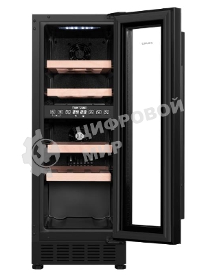 Винный шкаф Maunfeld MBWC-56D17 черный, 51 л, 2 отсека, 17 бут., класс G