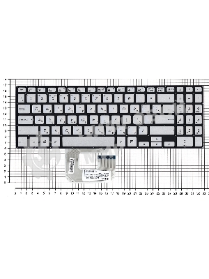 Клавиатура для ноутбука Asus UX561UA Q505UA серебристая без рамки, с подсветкой