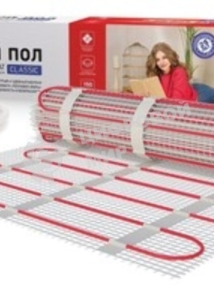 Теплый пол (нагревательный мат) Rexant Classic RNX -8,0-1200 (площадь 8,0 м2 (0,5 х 16,0 м)), 1200 Вт, двухжильный с экраном