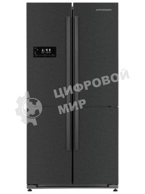 Холодильник Kuppersberg NMFV 18591 DX темный металл трехкамерный 390/170л морозилка снизу, No Frost, Side by Side