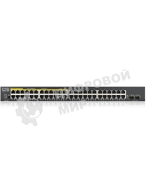 Kоммутатор Zyxel GS1900-48HPv2 Smart L2 PoE + switch, rack 19 
